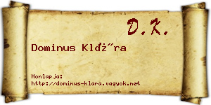 Dominus Klára névjegykártya
